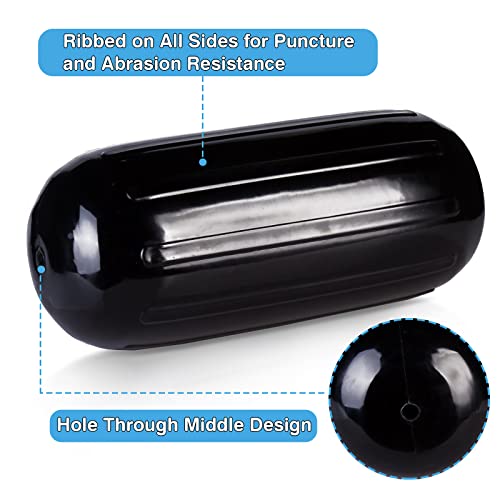 Image of Leader Accessories Boat Fender Bumper Hole Through Middle Inflatable 4 Pack