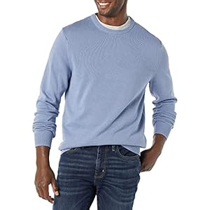 Amazon Essentials Men’s Crewneck Sweater, 100% Cotton, Big & Tall Options Available