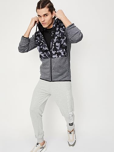 Image of Max Polyester Men Printed Hooded Standard Length Jacket