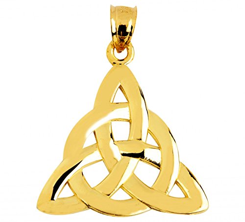 14k Yellow Gold Celtic Trinity Pendant Necklace2