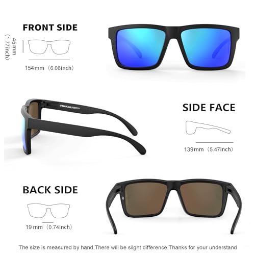 MAXJULI XXL Size Double Extra Large Z87 Sunglasses for Big Wide Heads Men TR90 Ultralight UV400 Protection Glasses 82284