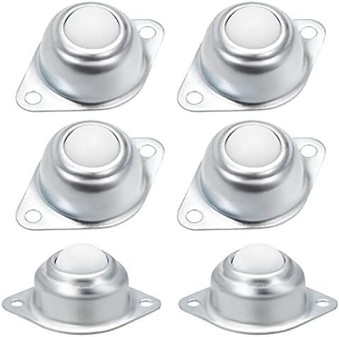 6 PCS 5/8" Nylon Roller Ball Transfer Bearing Casters Units, 360° Universal Wheel, Table Conveyor Roller Ball for Transmission, Furniture, Wheelchair