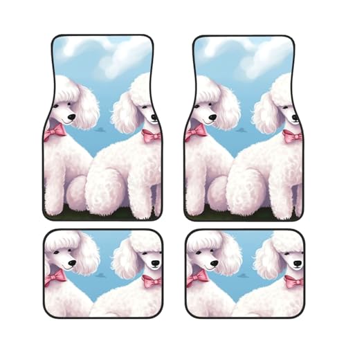 Tapis de voiture universel au motif de caniches décoratif et élégant pour auto et camionnette