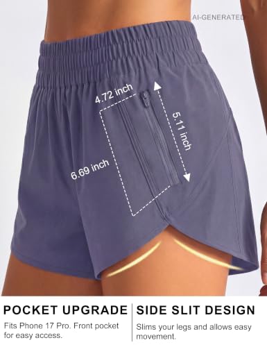 Image of BMJL Women's Athletic Shorts Running Workout Shorts Gym High Waisted Summer Short with Waistband Pocket
