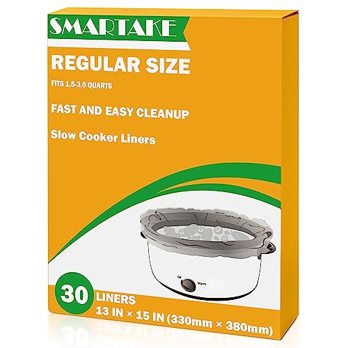 SMARTAKE Slow Cooker Liners, Crock Pot Liners 13″x 15″ Crockpot Liners Disposable, Crockpot Bags Liners Small Size Fit 1.5QT to 3QT for Slow Cooker, Crockpot, Cooking Trays, 30 Liners