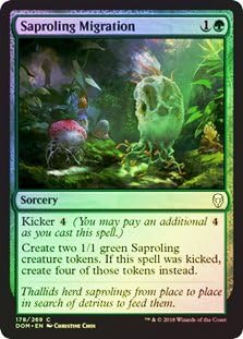Amazon Co Jp 英語版フォイル ドミナリア Dominaria Dom 苗木の移牧 Saproling Migration マジック ザ ギャザリング Mtg ホビー