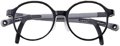 QYAJS Montura de anteojos para niños, montura óptica TR90, flexible, flexible, flexible, de una sola pieza, seguras para niñas y niños (negro