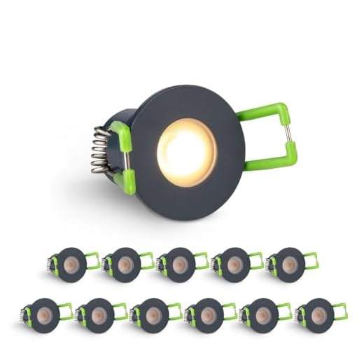 LongLife LED 12er Set Einbaustrahler Mini 3W 2700K anthrazit RAL 7016 IP65 Dimmbare Strahler für Terrassenüberdachung, Carports, Dachüberständen