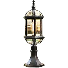 Traditional Victoria Waterproof Pillar Lamp Street Light Outdoor European Villa Glass Copper Lamp Column Light Garden Fence E27 Decoration Post Light Commercial Lighting