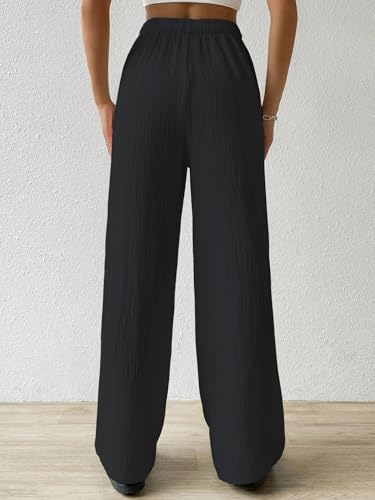 Image of Shasmi Women's Trousers | Wide Leg Casual Pants Featuring a Relaxed Silhouette | Secure fit for All-Day wear | Convenient Side Pockets | Straight-Leg Cut | Elegant Design | Premium (157)