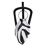 YONGHS Men's Naughty Invisible C-strings Open Pouch Metal Ring Thongs Jockstrap Panties Underwear Black&White One Size