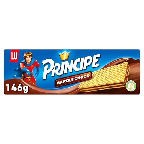 Príncipe Barqui-Choco Galletas Barquillo Rellenas de Finas Capas de Chocolate 145g