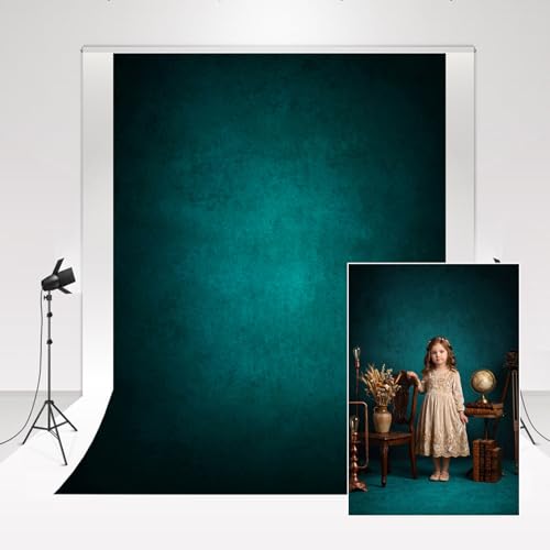 Fond noir-vert gradient Kate 1.5x2.2m en velours rétro pour studio photo