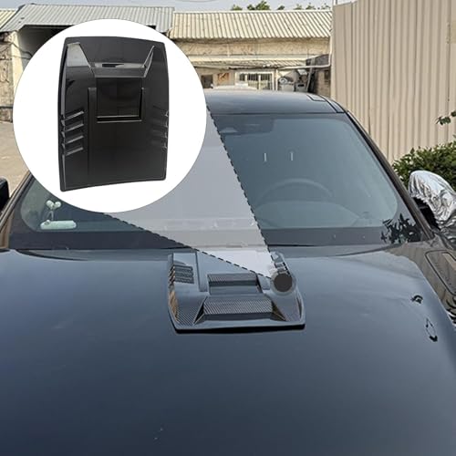 Image of Automaze Universal Car Hood Scoop Vent - Air Intake Grille Bonnet Trim Cover, Turbo Hood Vent Decoration Accessory (Glossy Black)