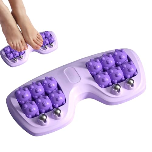 29 * 15cm Foot Roller, 3 in 1 Portable Dual Foot Massage Roller, Foot Roller for Plantar Fasciitis, Spiky Massage Ball, Foot Relaxer for Muscle Recovery, for Home Office (Purple)