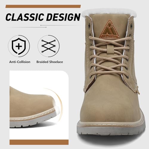 Mishansha Mens Womens Winter Hiking Boots Waterproof Non Slip Warm Lined Snow Boots for Outdoor Trekking3