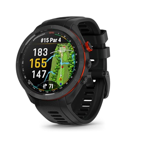 Garmin Approach S70-47 mm Black Ceramic Bezel with Black Silicone Band (Refurbished)