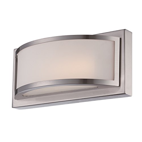 Image of Nuvo Lighting 62 /318 Mercer LED Two Light Wall Sconce 9.6 Watt 570 Lumens Soft White 2700K KolourOne LED Technology Frosted Glass Brushed Nickel Fixture