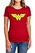 Popfunk Wonder Woman Logo Women's T Shirt & Stickers (Large) Red