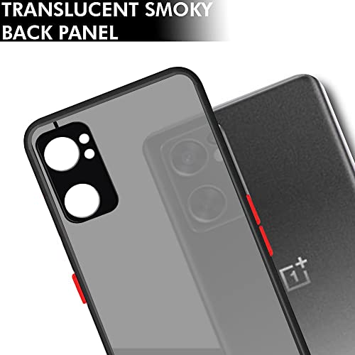Image of TheGiftKart Smoked Translucent Protective Hard Back Case Cover for OnePlus Nord CE 2 5G (TPU & PC | Black Bumper)
