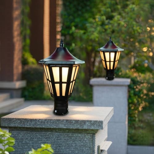 Image of BrighLyt Outdoor Gate Light for Home & Garden Lamp - Waterproof Pillar Light for Main Entrance, Balcony & Pathway (Metal & Glass, GL09, Pack of 2)