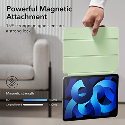 Image of ESR for iPad Air 5th generation Cover (2022), iPad Air 4th generation Cover (2020), iPad Pro 11 inch Case (2018), Magnetic Attachment, Two-Way Stand, Auto Sleep /Wake, Rebound Magnetic Case, iPad Air 5 /4 Case, Light Green