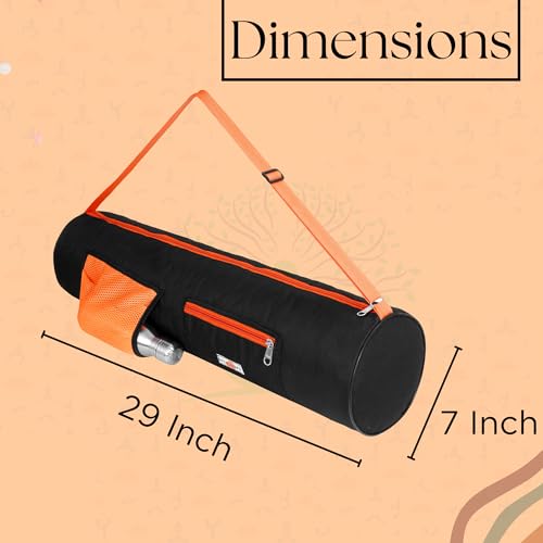 Image of Yoga Mat Cover Bag with Adjustable Shoulder Strap and Zipper Closure Waterproof Carry Bags fit up to 4mm to 8 mm Mats for Women and Men (Orange)