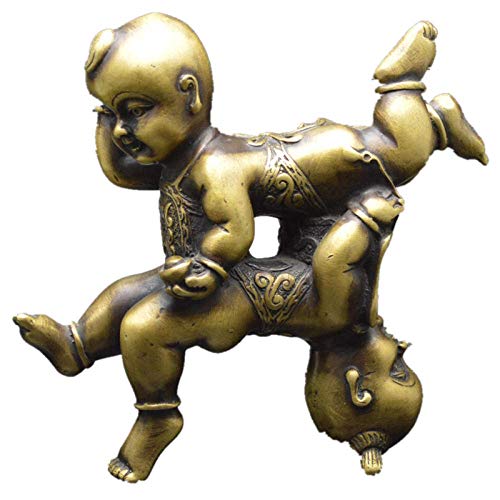 Sculpture de quatre bébés en cuivre pur, un artisanat d'art haut de gamme
