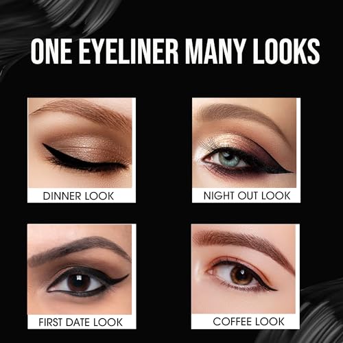 Image of COLORS QUEEN Very Matte Eyeliner | Quick Drying, Long Lasting Liquid Eyeliner | Fine Tip for Precise Application | Smudge Proof, Waterproof for Eye Makeup (Black, 5ml)