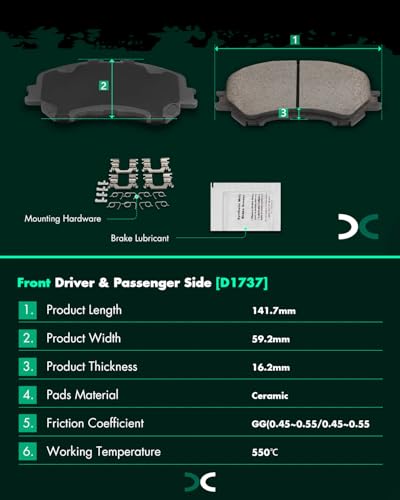 Image of SCITOO D1737 D905 Front Ceramic Rear Ceramic Brake Pad Sets | 2017-2019 For Nissan For Qashqai,2014-2020 For Rogue,2017-2020 For Rogue Sport