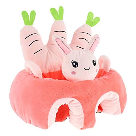 SDYGDB 1pcs Baby Plush Chair Cartoon Seat Cover Comfortable Feeling Cotton Baby Sofa Cover Support Not Fade Travel Soft Plush Doll Toys for 0-3 Years Old Kids(three) Cover