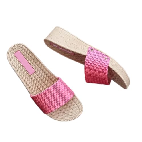 YXCKG Summer Slippers, Wedge Sandals for Women, Outdoor Shoes Beach Sandals Ladies Slippers Flip Flop, Non Slip Sole, Open Toe Shoes Comfort Casual (Color : Pink, Size : EUR38)