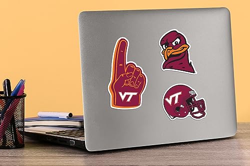 Image of Virginia Tech Hokies 9ct Mixed Logo and Mascot Vinyl Sticker Pack for Laptop Water Bottle Tablet Scrapbooking Skateboard Indoor Outdoor Decals