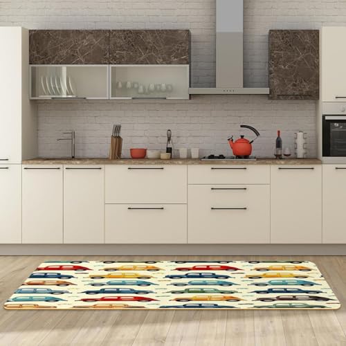 Tapis de cuisine vintage lavable absorbant antidérapant lot de 2