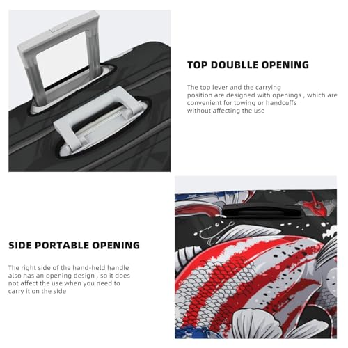 Largemouth Bass Fish In Usa For Travel Luggage Cover Suitcase Protector Fits 18-32 Inch Travel Luggage Protector Elastic Luggage Anti-Scratch Suitcase Cover3