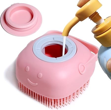 Image of Soft Silicone Body Scrubber Bath Brush for Men & Women (1 Piece) | Lather-Boosting Bristles & No-Slip Grip | Deep Nourishing Cleansing, Exfoliation & Dirt Removal | Reusable Silicone Bath Scrubber
