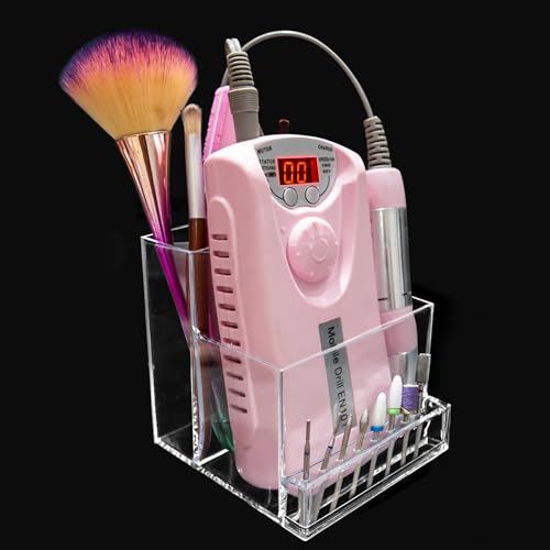 Organizador de 10 agujeros para caja de almacenamiento para mostrar brocas de uñas, brocha de archivo...