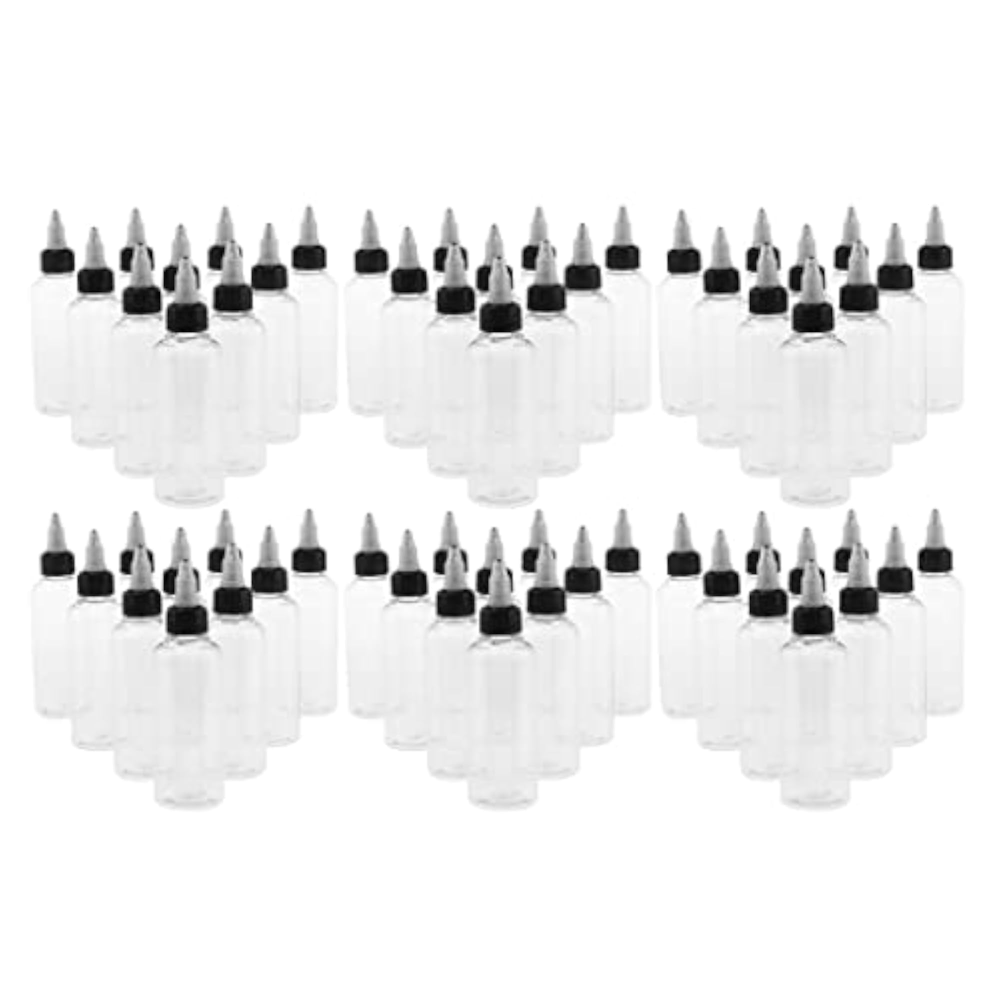 60pcs 100ml Empty poly Squeeze Bottle with Twist Top Cap Tip Applicator