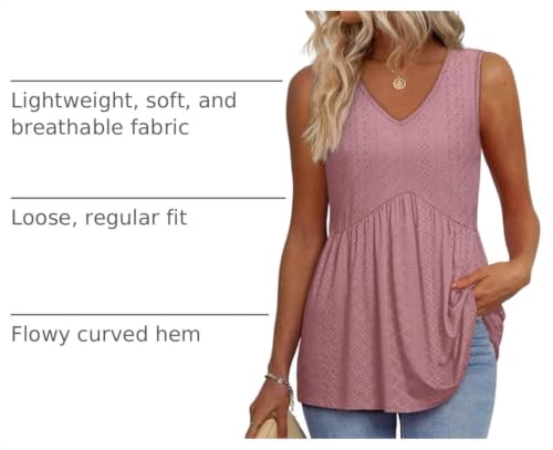 Image of OFEEFAN Womens Tank Tops 2025 Flowy Peplum Tops for Women Dressy Sleeveless V Neck Babydoll Tank Tops