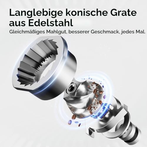 HIBREW G3 Elektrische Kaffeemühle, 210g Trichter – Ansicht 4