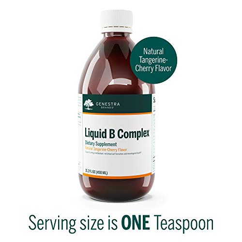 Genestra Brands Liquid B Complex | Broad Spectrum B-Vitamin Complex To Support Energy Metabolism, Red Blood Cell Formation, And Neurological Health | 15.2 Fl. Oz. | Natural Tangerine-Cherry Flavor #TOP2
