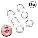 Produktbild LEEQ 6 Stile 16 Gauge Edelstahl Nasenring Piercing Septum Clicker Retainer Set Körperschmuck Piercing