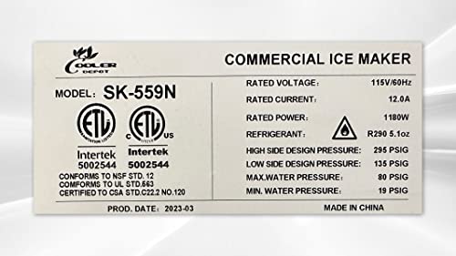 Máquina comercial para hacer hielo nugget 550 lb/día miniatura 6