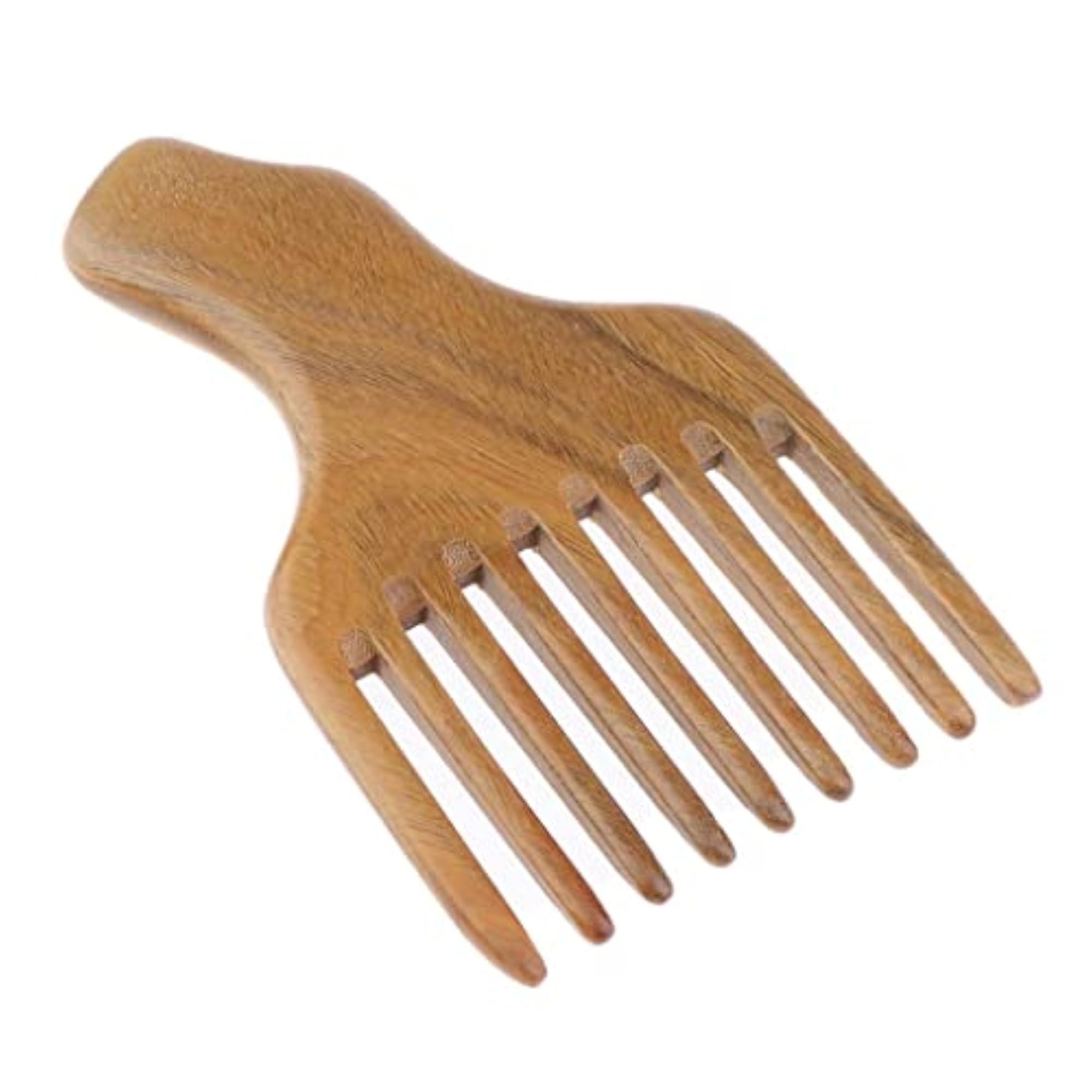 2X Detangle Wood Pick Combs, Anti-Static Hair Care