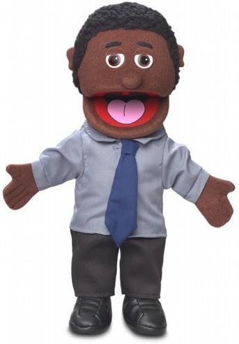 Calvin, Black Dad/Businessman, Hand Puppet, 40cm