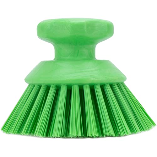 SPARTA 42395EC75 Plastic Scrubber Brush, Round Brush, Dish Scrub Brush With Color Coded For Cleaning, Kitchen, Bathroom, Bathtub, Dishes, Sink, 5 X 5 X 4 Inches, Lime, (Pack of 6)