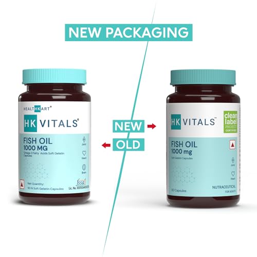 HealthKart HK Vitals Fish Oil Capsule For Men And Women, 60 Omega 3 Fish Oil Capsules (1000mg Omega 3 with 180 mg EPA & 120 mg DHA), for Brain,... - Image 3