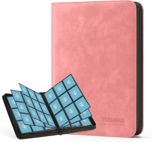 ELAKIRI Álbum de tarjetas coleccionables para 540 tarjetas, encuadernador de 9 bolsillos con fundas de 7 x 9 cm, álbum de colección con funda de piel impermeable y cremallera, encuadernación para MTG