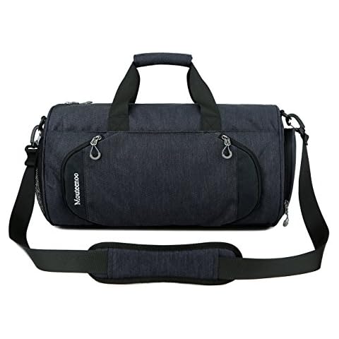 Gym Sports Small Duffel Bag for Men and Women with Shoes Compartment - Mouteenoo (X-Small, Black/Black) Cover