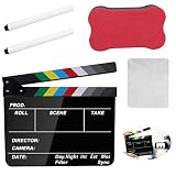 YOYIAG Film Filmklappe, Regieklappe Szene Filmschnitt Action Board, Regisseur Acryl Clapper Board für Shoot Requisiten,Fernsehserie, Werbespots (Schwarz - Farbe Streifen, 24.8cm x 29.8cm)